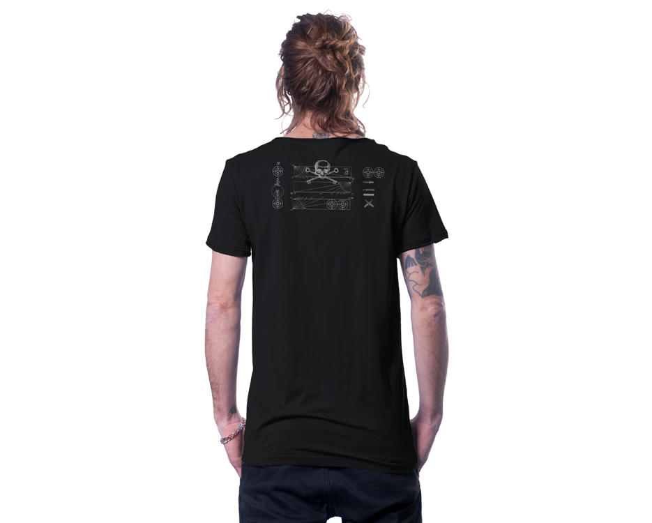 Man t-shirt in black with a digital psychedelic zodiac print 